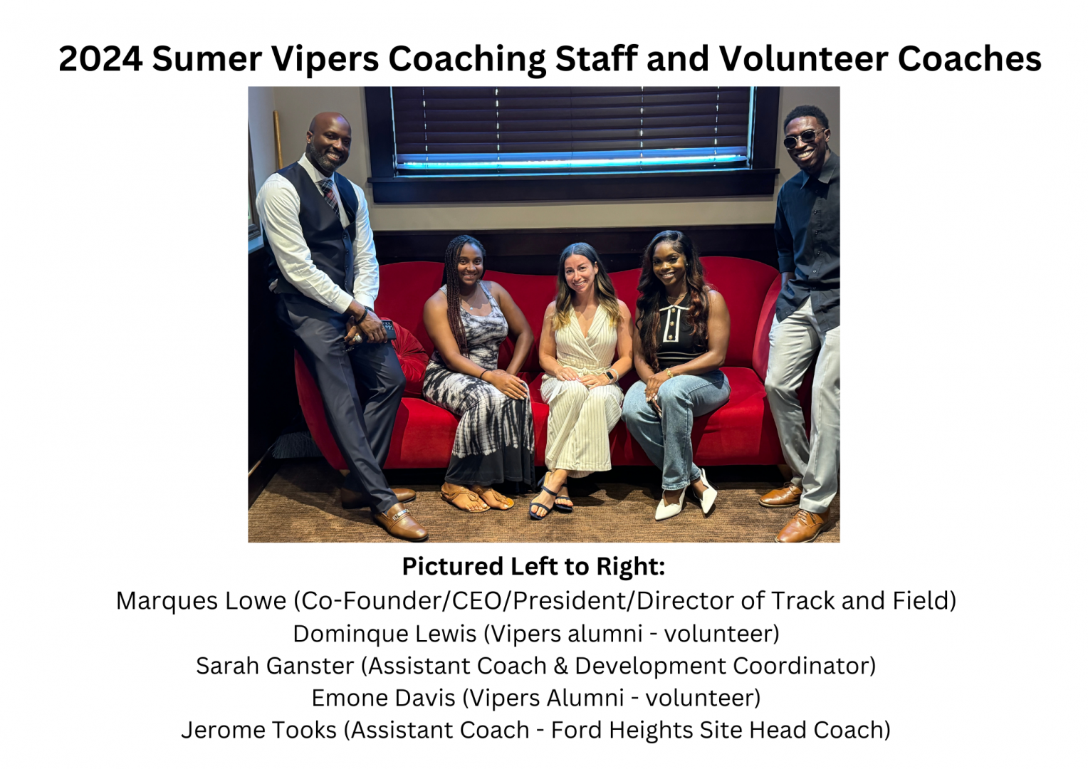 2024 Vipers Staff and Volunteers 